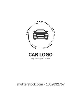 Car logo template design. Car logo with modern frame isolated on white background