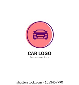 Car logo template design. Car logo with modern frame isolated on white background