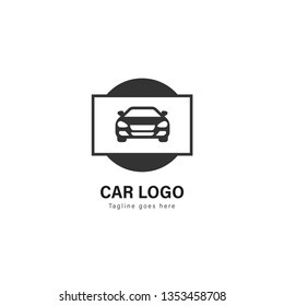 Car logo template design. Car logo with modern frame isolated on white background