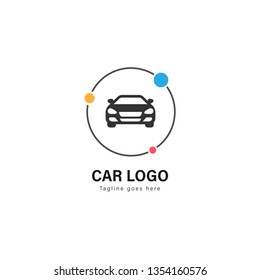 Car logo template design. Car logo with modern frame isolated on white background