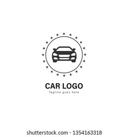 Car logo template design. Car logo with modern frame isolated on white background
