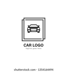 Car logo template design. Car logo with modern frame isolated on white background