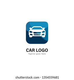 Car logo template design. Car logo with modern frame isolated on white background