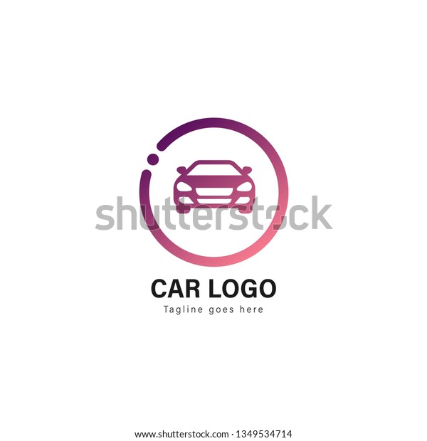 Car logo template design. Car logo with modern\
frame isolated on white\
background