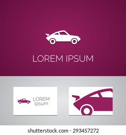 car logo template icon design elements with business card