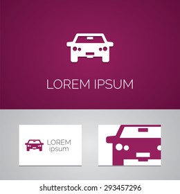 car logo template icon design elements with business card 