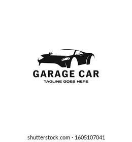 Car logo template vector design element vintage style for label or badge retro illustration. Car silhouette. Car design logo.