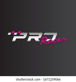 car logo with using PRO racer letters