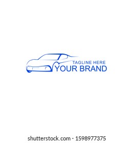 Car Logo Vector Illustration. flat logo with blue 
