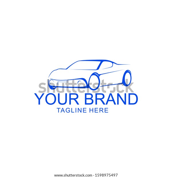 Car Logo\
Vector Illustration. flat logo with blue\
