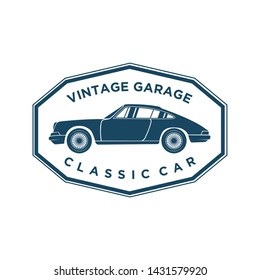 Car logo vintage, classic automotive workshop garage, auto car.