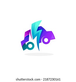 Car logo and voltage design technology, transportation icon