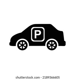 Car, lot, parking icon. Black vector design.