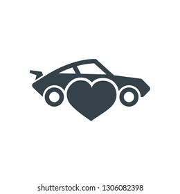 car love concept logotype template design. Business logo icon shape. car love simple logo illustration