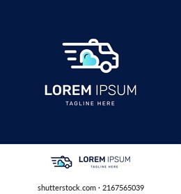 Car love modern and simple logo. Suitable for healthcare industry