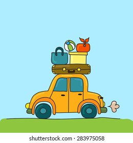 Car with luggage