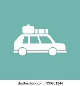 Car with luggage icon