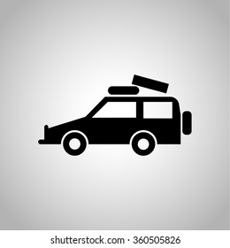 car with luggage icon