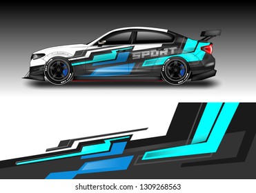 Car luxury wrap decal design vector. Graphic abstract background kit designs for vehicle, race car, rally, livery 