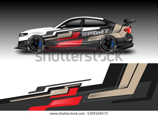 Car\
luxury wrap decal design vector. Graphic abstract background kit\
designs for vehicle, race car, rally, livery\
gold