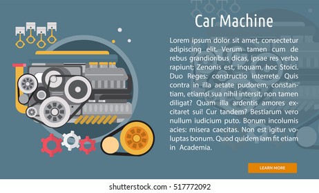 Car Machine Conceptual Banner