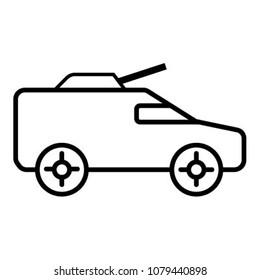 car with a machine gun illustration. Element of army icon for mobile concept and web apps. Detailed military car illustration can be used for web and mobile on white background