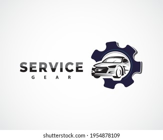 car machine service logo symbol design illustration