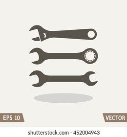 Car and machines repair instruments kit icon isolated on light background. Set of wrenches. Vector illustration for web and commercial use.