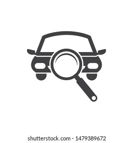 car and magnifier icon logo vector illustration design template