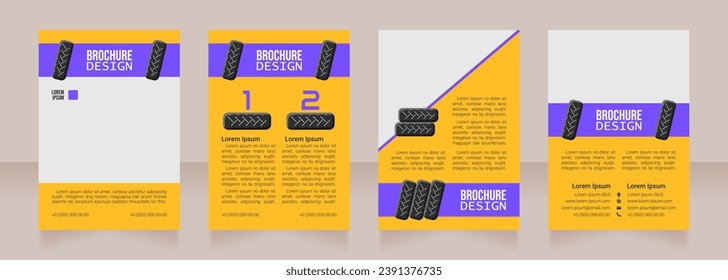 Car maintenance blank brochure design. Template set with copy space for text. Premade corporate reports collection. Editable 4 paper pages