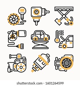 Car maintenance of Color vector icons