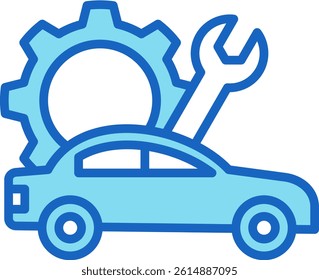 Car Maintenance Icon Blue Vector Illustration