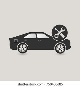 Car maintenance icon, check and fix