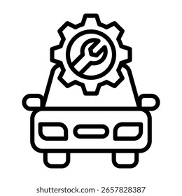 Ilustração do vetor da linha do ícone da manutenção do carro