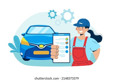 Car Maintenance Illustration concept. Flat illustration isolated on white background