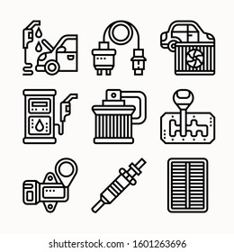 Car maintenance of Line vector icons