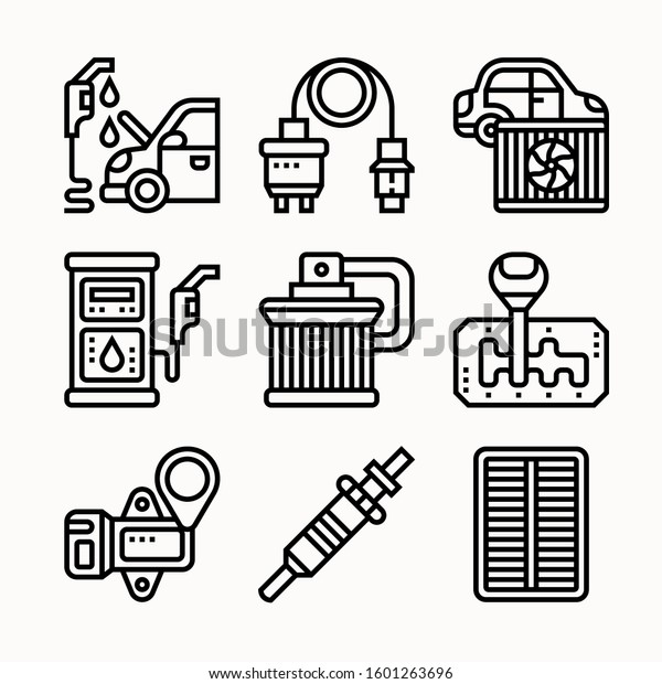 Car maintenance of Line\
vector icons