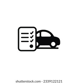 Icono de la lista de mantenimiento del automóvil aislado en fondo blanco