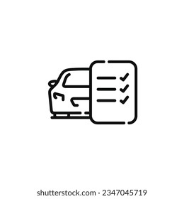 Icono de la lista de mantenimiento del automóvil aislado en fondo blanco