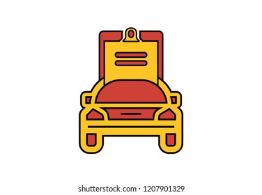 Car maintenance list icon linear flat style