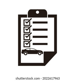 Car maintenance list icon on white background