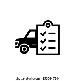 car maintenance list icon vector in black flat design on white background