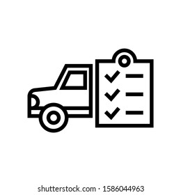 car maintenance list icon vector in outline style on white background