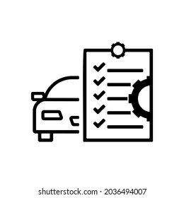 Icono de la lista de mantenimiento del automóvil, Diseño de ilustración del vector.