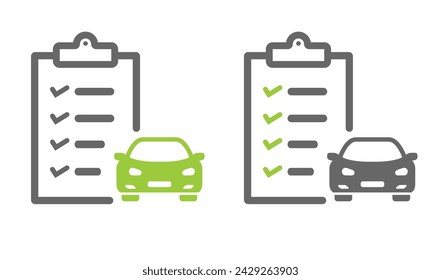 Car maintenance list icon, vector.