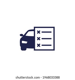 car maintenance, list with problems icon