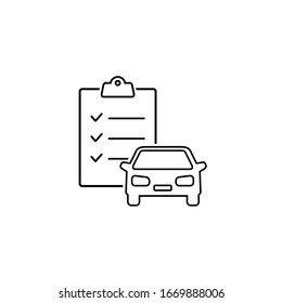 Car maintenance list vector line icon