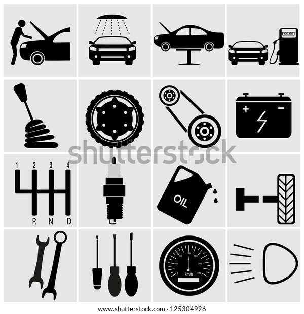 Car Maintenance Repair Icon Set Stock Vector (Royalty Free) 125304926