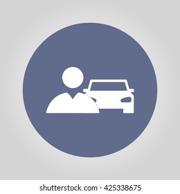 Car man icon. Flat design style eps 10