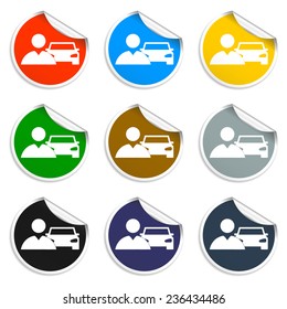 Car man icon. Flat vector illustrator Eps 